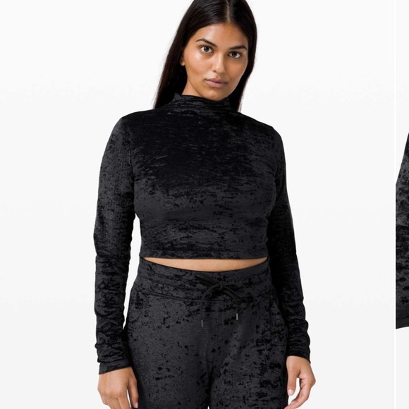 Lululemon All Aligned Mock Neck Long Sleeve *Crushed Velvet Worn Once - Picture 2 of 8
